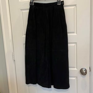 Black suede maxi skirt vintage Giorgio Sant’Angelo